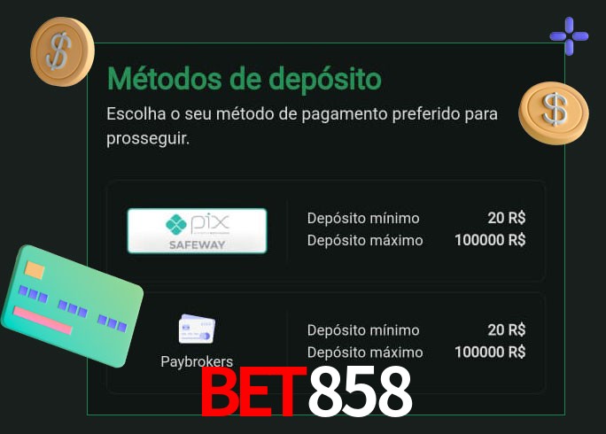 O cassino bet858 oferece uma grande variedade de métodos de pagamento